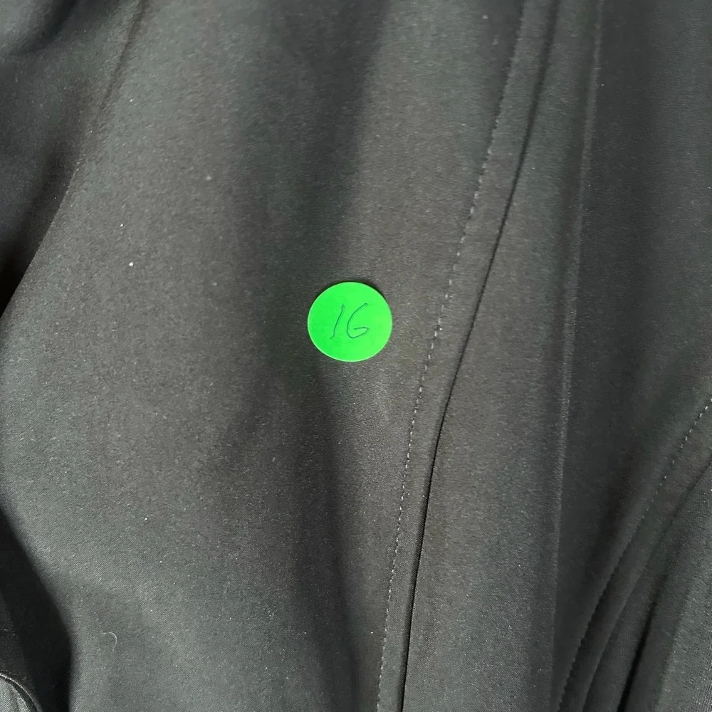 Sebby‎ Collection Black Water Resistant Windproof Belted Trench Coat Womens 1X